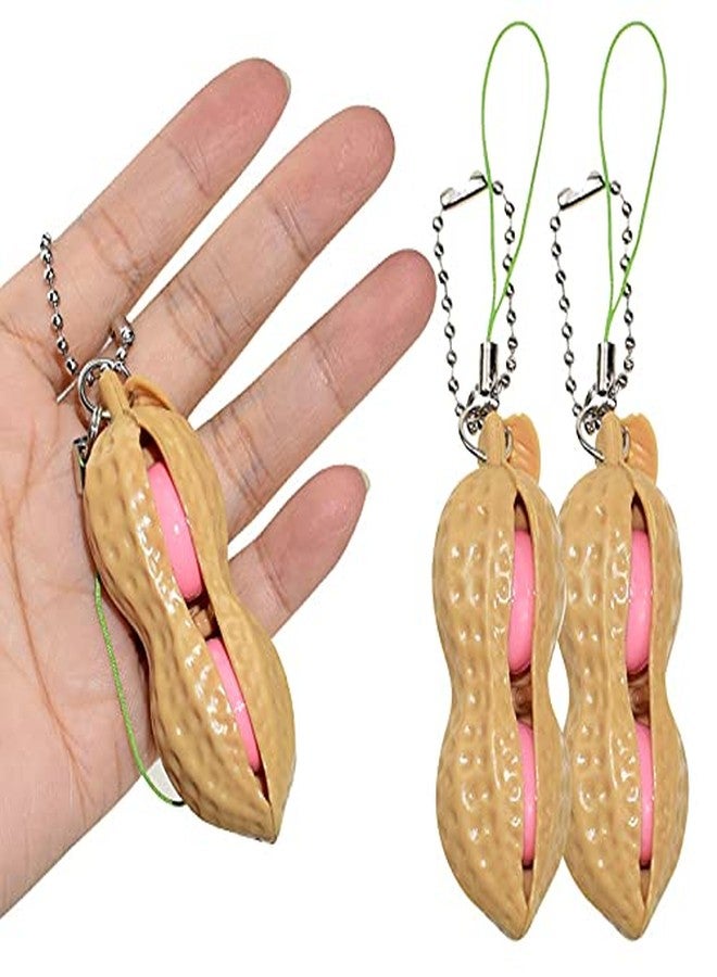 Ganjiang 6PCS Squeeze Bean Keychain Fidget Toys Pack for Both Children and Adult (3pcs Pea & 3pcs Peanut) - Image 5